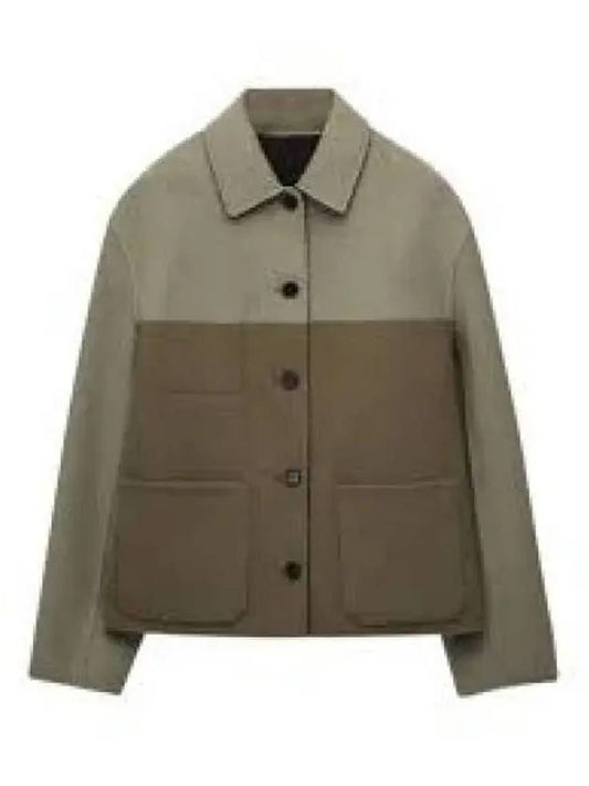 Reversible Workwear Cashmere Wool Jacket Sage - LOEWE - BALAAN 1
