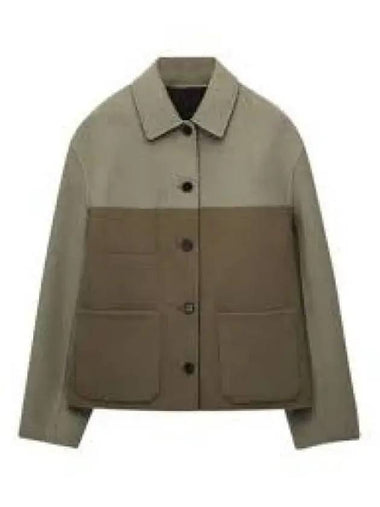 Reversible Workwear Cashmere Wool Jacket Sage - LOEWE - BALAAN 1