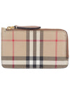 Vintage Check Zipper Card Wallet Beige - BURBERRY - BALAAN 2