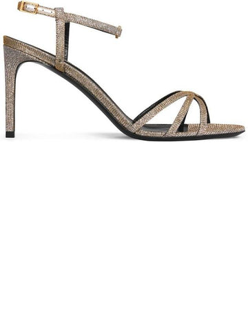 Soir Iridescent Fabric Sandal Heels Gold Silver - CELINE - BALAAN 1