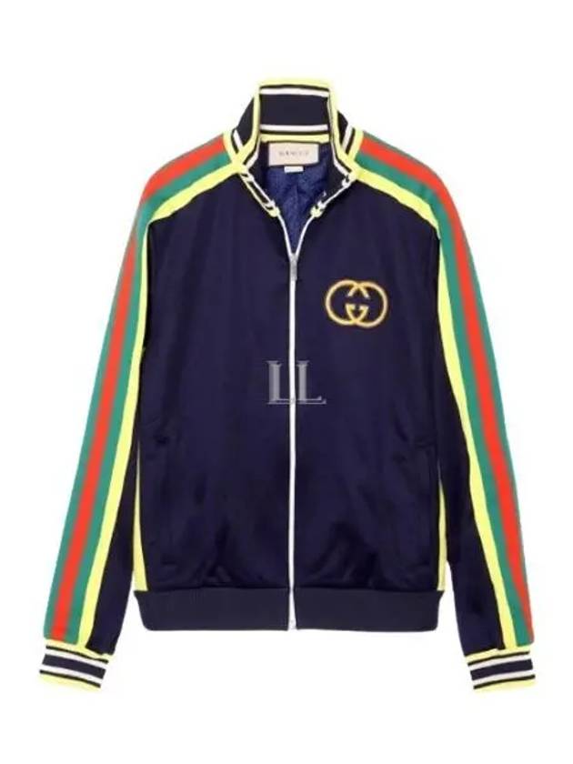 Track Jersey Sweat Zip-up Jacket Blue - GUCCI - BALAAN 2