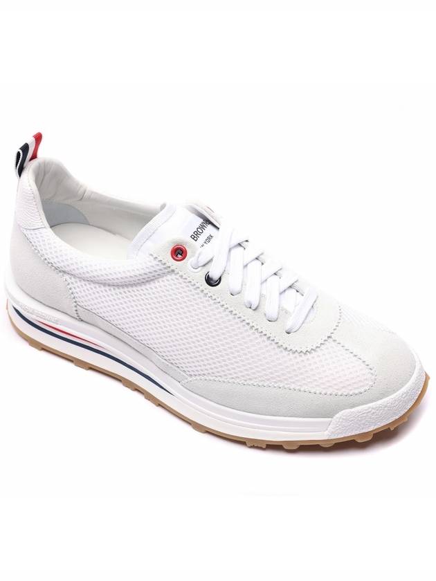 Fine Kid Suede Tech Runner White - THOM BROWNE - BALAAN 5