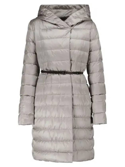 Novef Reversible Hood Long Padded Ivory - MAX MARA - BALAAN.