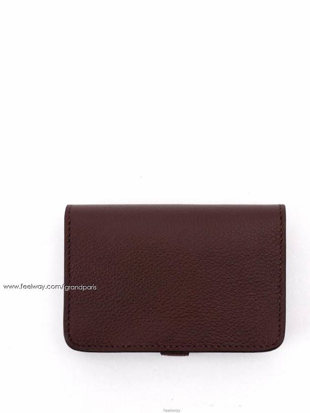 Dogon card wallet chocolate silver Y - HERMES - BALAAN 2