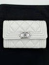 Boy Snap Caviar White Silver A80603 - CHANEL - BALAAN 3