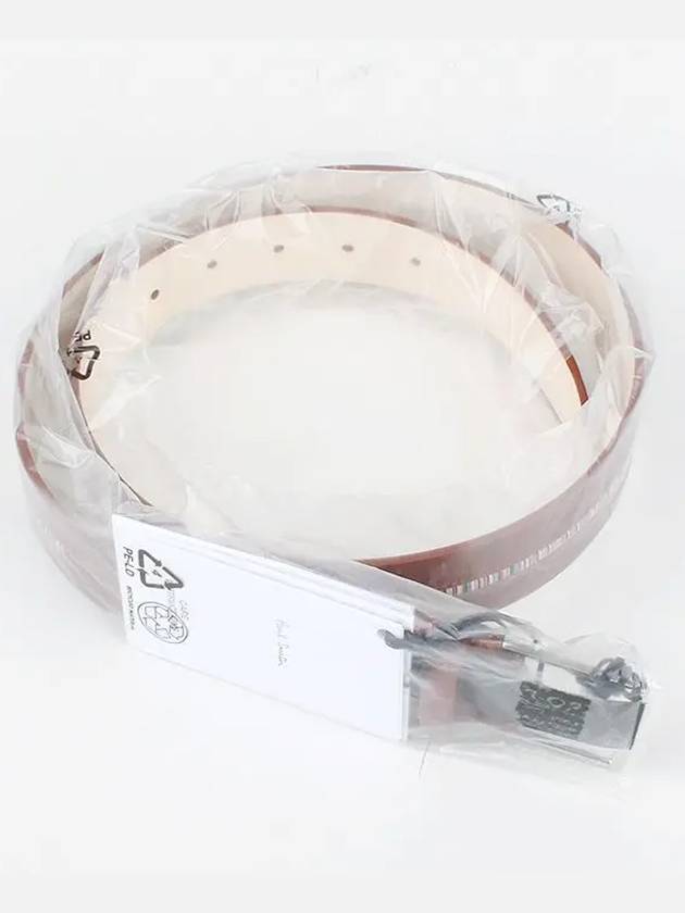 Signature Stripe Trim Leather Belt Brown - PAUL SMITH - BALAAN 8