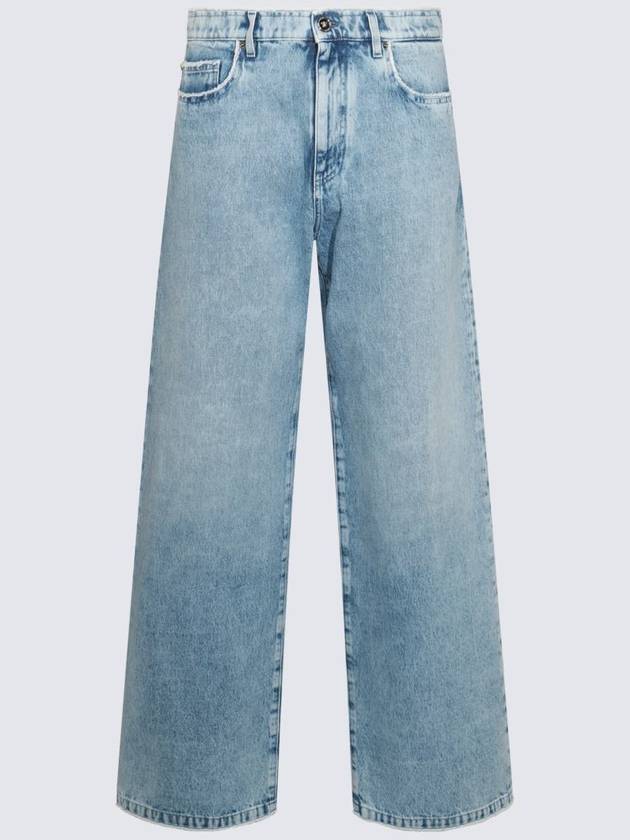 Versace Light Blue Cotton Jeans - VERSACE - BALAAN 1