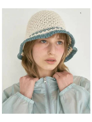 STRIPE BUCKET HAT PEACOCK - BENSIMON - BALAAN 1