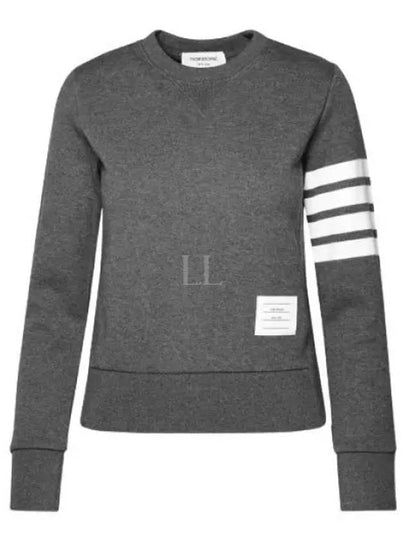 Engineered 4 Bar Stripe Loopback Jersey Knit Crewneck Sweatshirt Dark Grey - THOM BROWNE - BALAAN 2