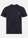 Tricolor Fox Patch Classic Pocket Short Sleeve T-Shirt Navy - MAISON KITSUNE - BALAAN 3