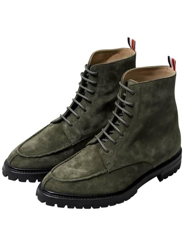 Classic Calf Commando Sole Apron Stitch Ankle Boots Dark Green - THOM BROWNE - BALAAN 4