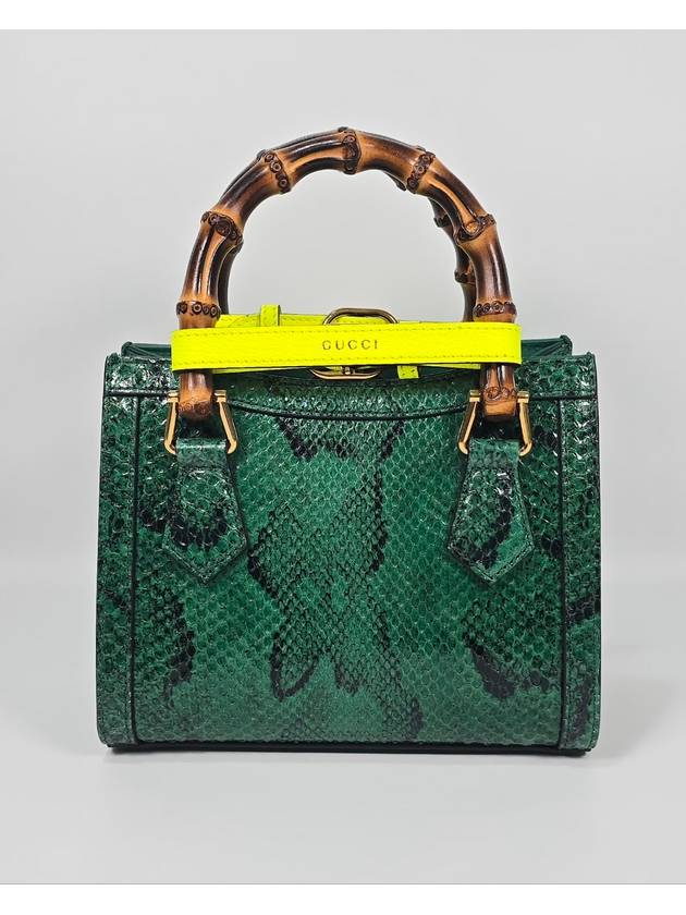 Diana Mini Green Python Tote Bag - GUCCI - BALAAN 3