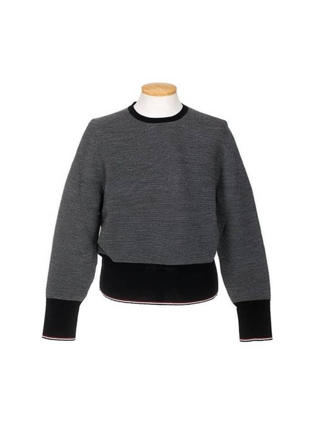 crewet striped knit top navy - THOM BROWNE - BALAAN.