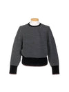 Crew Neck Striped Knit Top Navy - THOM BROWNE - BALAAN 1