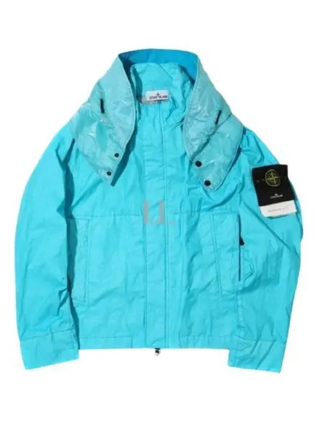 Membrana 3L TC Detachable Hooded Jacket Blue - STONE ISLAND - BALAAN 2