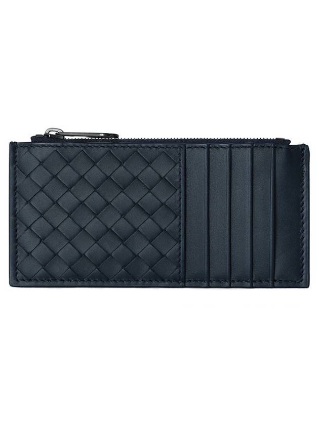 Intrecciato Zipper Card Wallet Navy - BOTTEGA VENETA - BALAAN 1