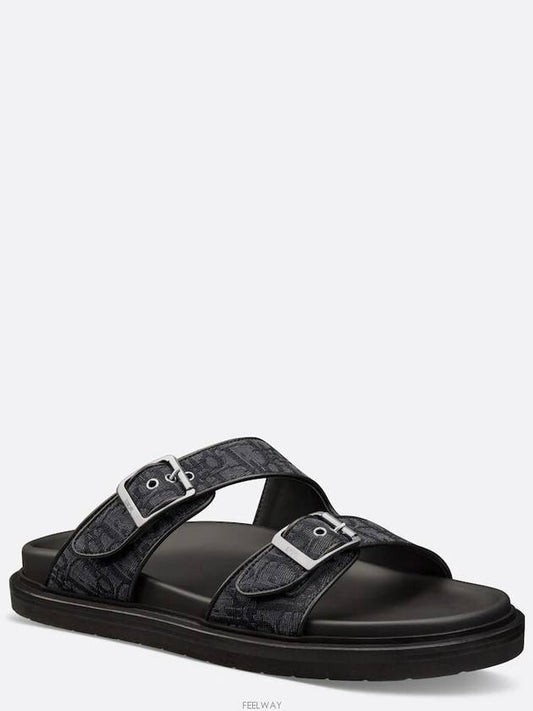 Dior Aqua Sandals Black Oblique Jacquard - DIOR - BALAAN 1