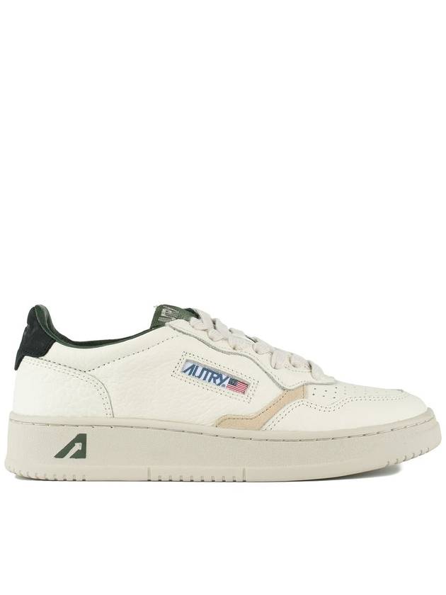 Autry Sneakers Medalist Low In Elephant Effect Leather And Green Details - AUTRY - BALAAN 1