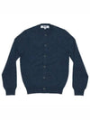 Small Red Heart Wappen Wool Cardigan Blue - COMME DES GARCONS - BALAAN 2