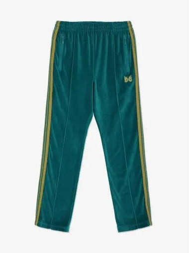 Velor narrow track pants turquoise OT235TURQUOISE - NEEDLES - BALAAN 1