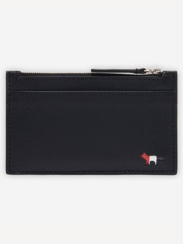 [MAISON KITSUNE] TRICOLOR FOX LONG ZIPPED CARD HOLDER - BLACK - MAISON KITSUNE - BALAAN 1