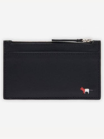 [MAISON KITSUNE] TRICOLOR FOX LONG ZIPPED CARD HOLDER - BLACK - MAISON KITSUNE - BALAAN 1