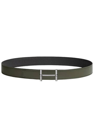 H D'Ancre Buckle Reversible Leather Strap 32mm Belt Black - HERMES - BALAAN 1