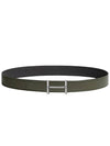 H D'Ancre Buckle Reversible Leather Strap 32mm Belt Black - HERMES - BALAAN 2