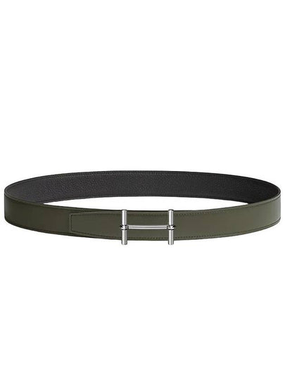 H D'Ancre Buckle Reversible Leather Strap 32mm Belt Black - HERMES - BALAAN 2