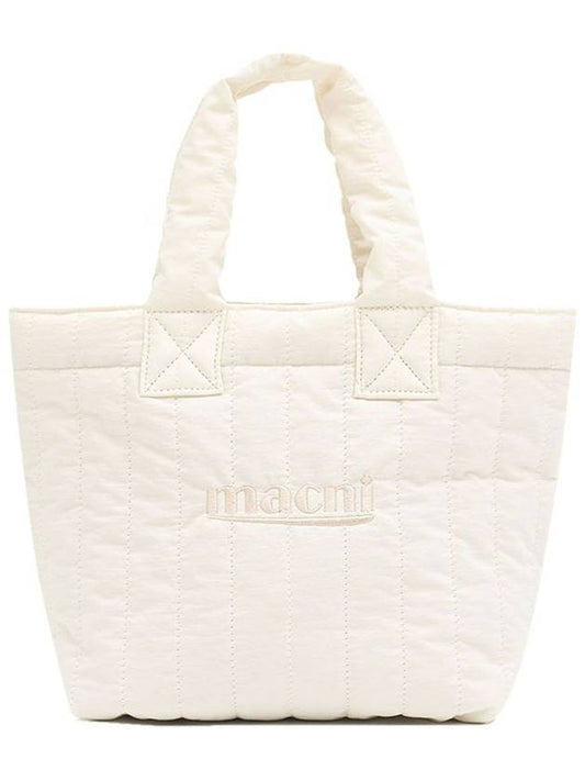 QUILTED MINI TOTE IVORY - MACNI - BALAAN 1