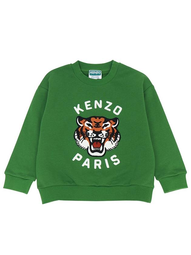 Kids Knit Sweatshirt K60581 719 GREEN - KENZO - BALAAN 2