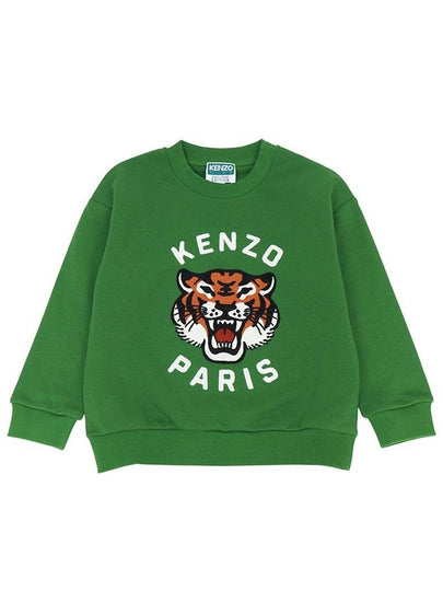 Kids Knit Sweatshirt K60581 719 GREEN - KENZO - BALAAN 2