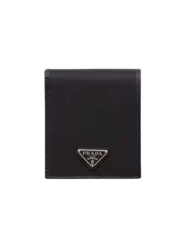 Triangle Logo Re-Nylon Half Wallet Black - PRADA - BALAAN 2