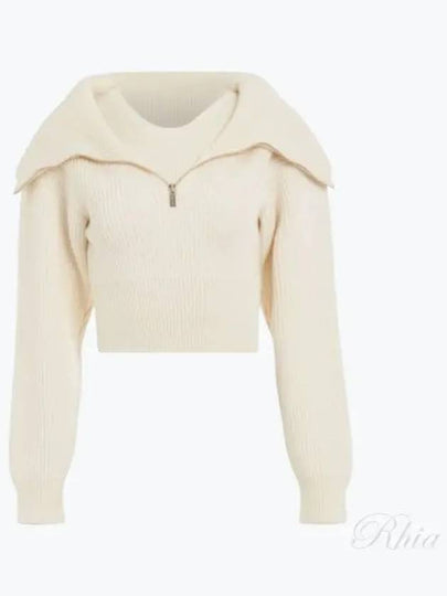 La Maille Risoul Double Collar Knit Top Offwhite - JACQUEMUS - BALAAN 2