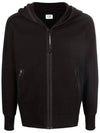 Goggles Detail Fleece Zip-Up Hoodie Black - CP COMPANY - BALAAN 2