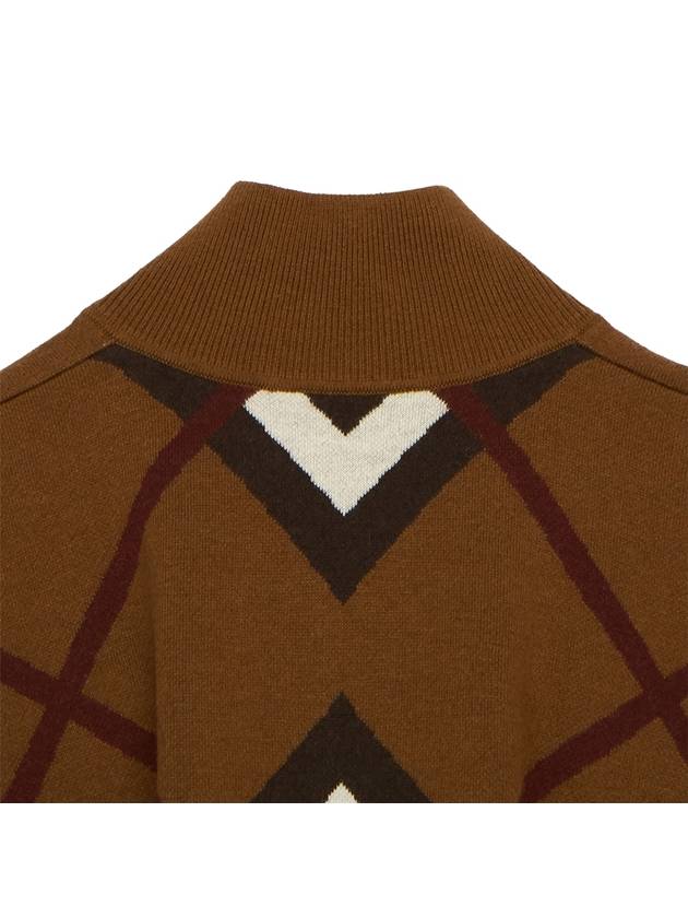 Kids Beatrix Chevron Cape Coat Dark Birch Brown - BURBERRY - BALAAN 6