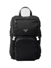 Re-Nylon Saffiano Leather Backpack Black - PRADA - BALAAN 2