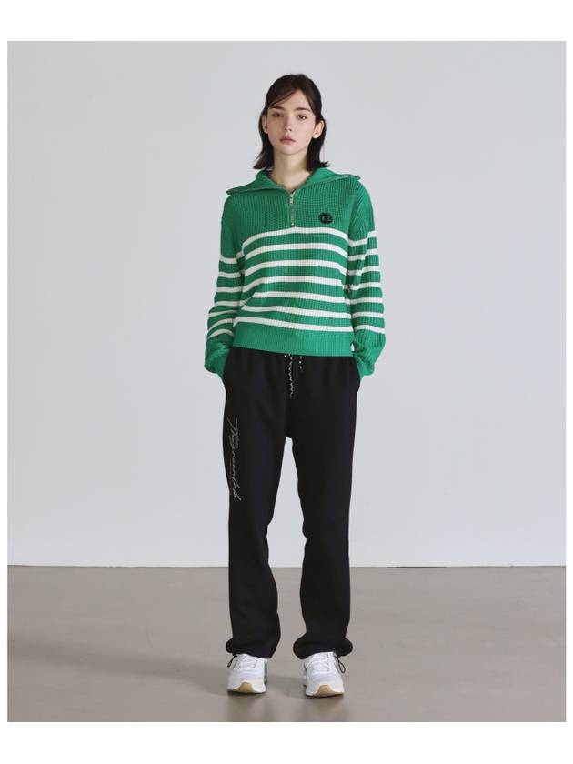 Striped Half Zip Knit Top Green - THE GREEN LAB - BALAAN 6