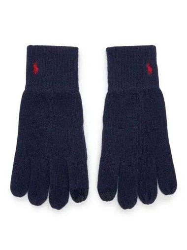 Signature Pony Knit Touch Glove Blue - POLO RALPH LAUREN - BALAAN 1