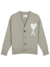 De Coeur Logo Wool Cardigan Green - AMI - BALAAN 2