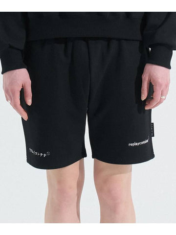 double logo sweat shorts black - REPLAYCONTAINER - BALAAN 1