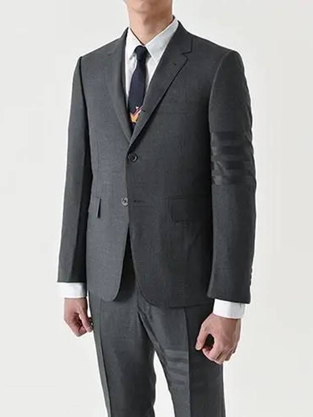 Plain Weave Suiting 4 Bar Classic Sport Jacket Dark Grey - THOM BROWNE - BALAAN 3