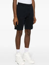 Cotton Fleece Cargo Bermuda Shorts Navy - STONE ISLAND - BALAAN 4