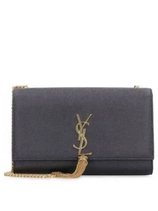 Kate Tassel Chain Cross Shoulder Bag Black - SAINT LAURENT - BALAAN 2