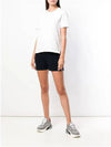 Center Back Stripe Classic Cotton Pique Relaxed Fit Short Sleeve T-Shirt White - THOM BROWNE - BALAAN 4