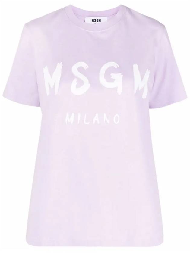 Brushed Logo Short Sleeve T-Shirt Lilac - MSGM - BALAAN 3