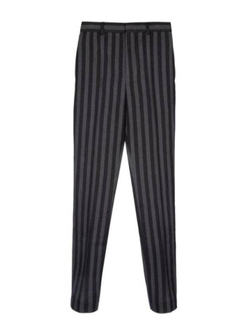 Stripe Straight Pants Grey - SAINT LAURENT - BALAAN 1