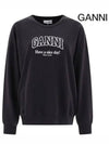 Isoli Oversized Cotton Sweatshirt Black - GANNI - BALAAN 3