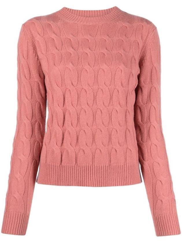 Women's Edifour Cable Cashmere Knit Top Peach - MAX MARA - BALAAN.