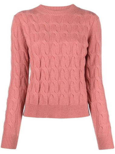 Women's Edipo Cable Cashmere Knit Top Peach - MAX MARA - BALAAN 1